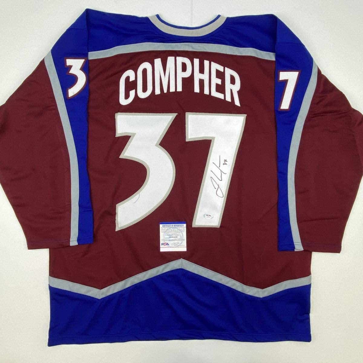 autographed-signed-jt-j-t-compher-colorado-maroon-hockey-jersey-psa-dna-coa