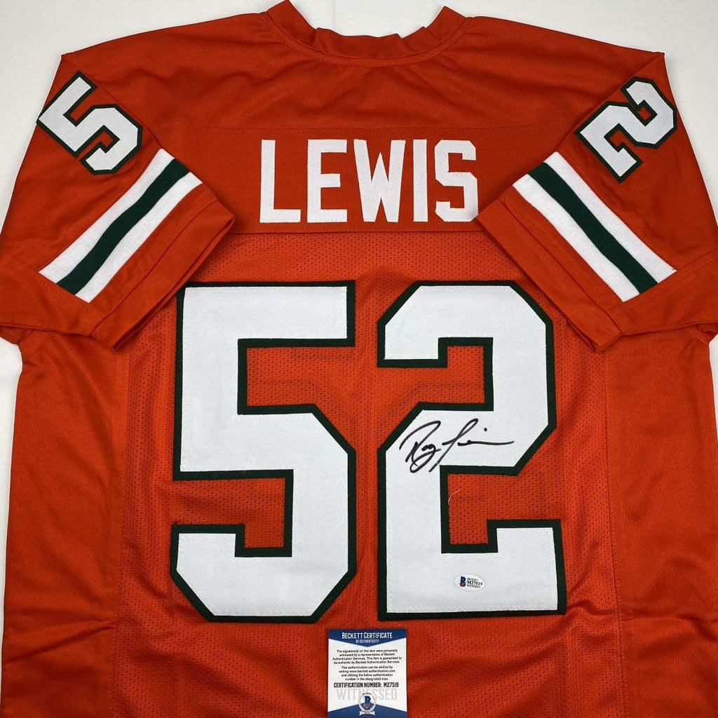 autographed-signed-ray-lewis-miami-orange-college-football-jersey-beckett-bas-coa