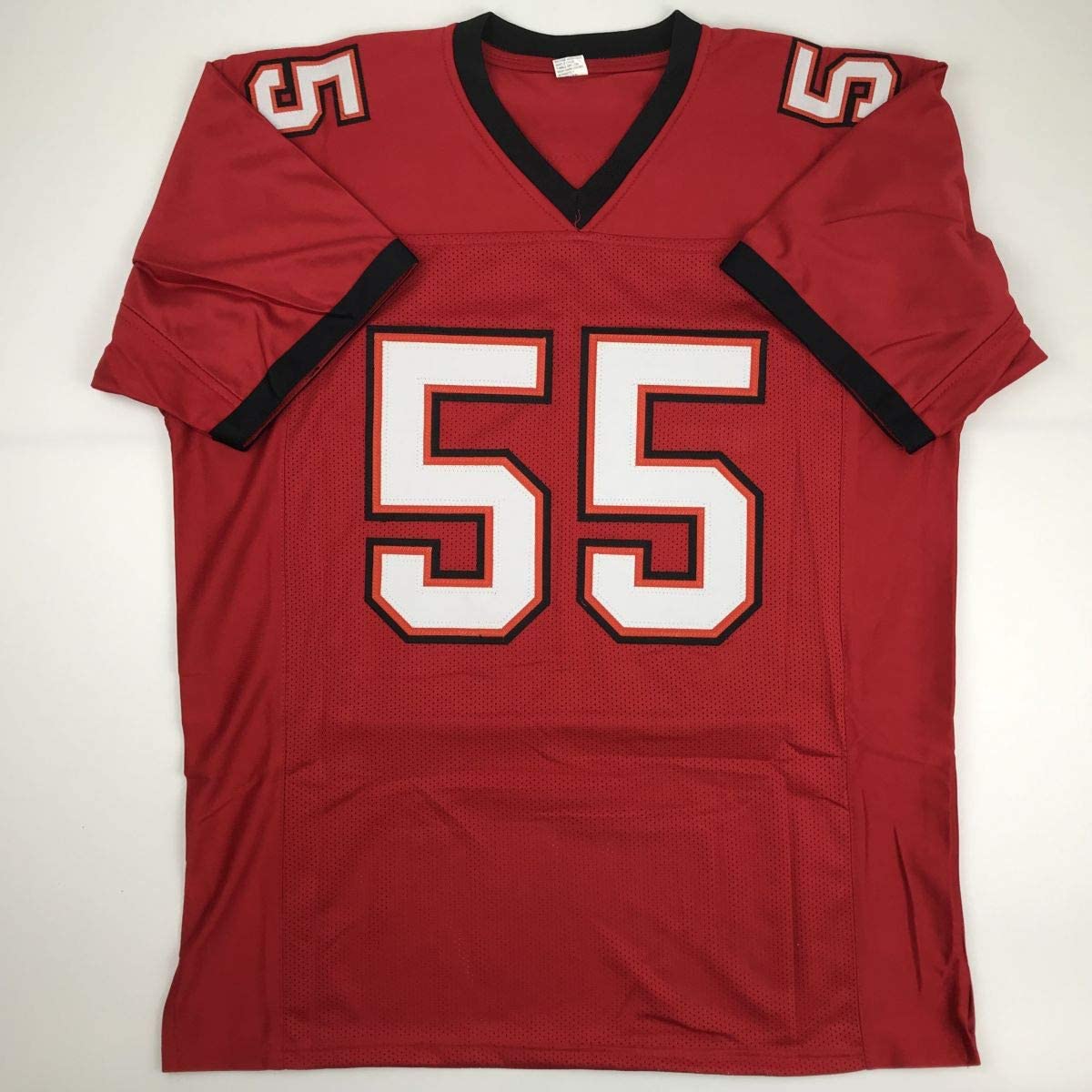 autographed-signed-derrick-brooks-tampa-bay-red-football-jersey-jsa-coa