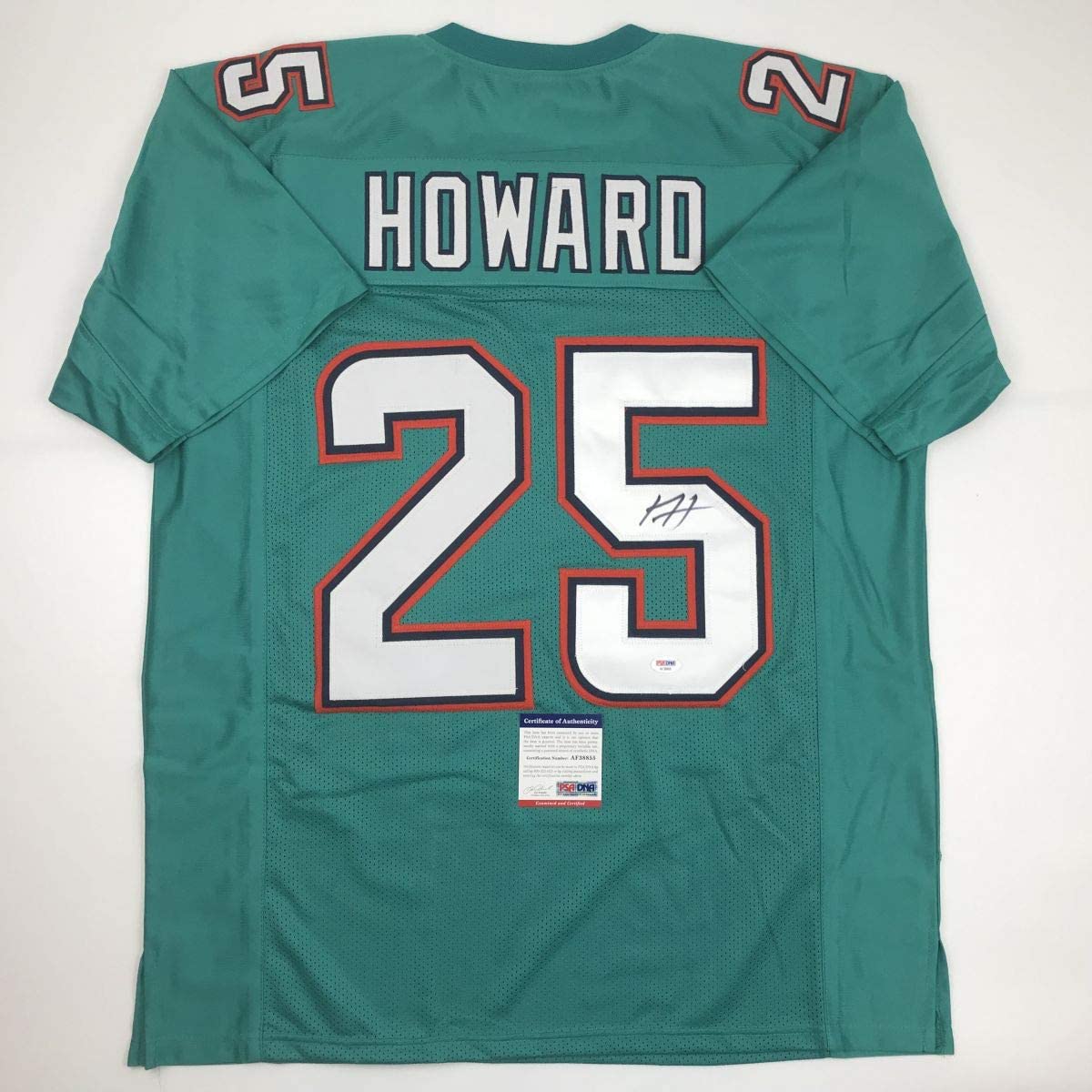 autographed-signed-xavien-howard-miami-teal-football-jersey-psa-dna-coa