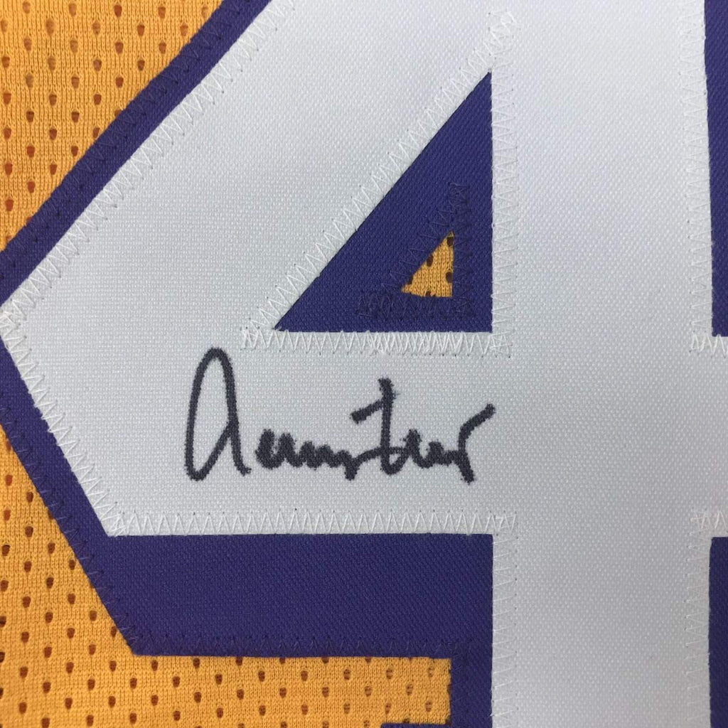 autographed-signed-jerry-west-los-angeles-la-yellow-basketball-jersey-jsa-coa