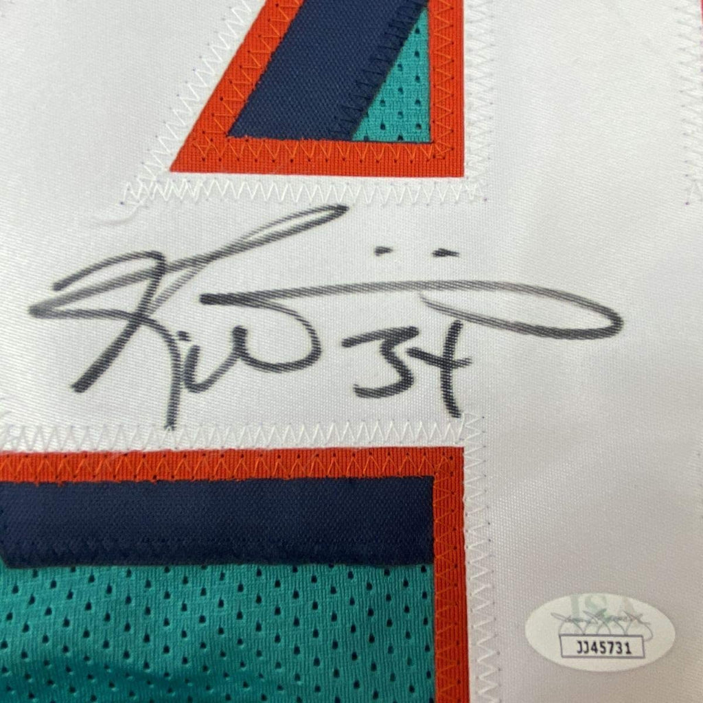 autographed-signed-ricky-williams-miami-teal-football-jersey-jsa-coa