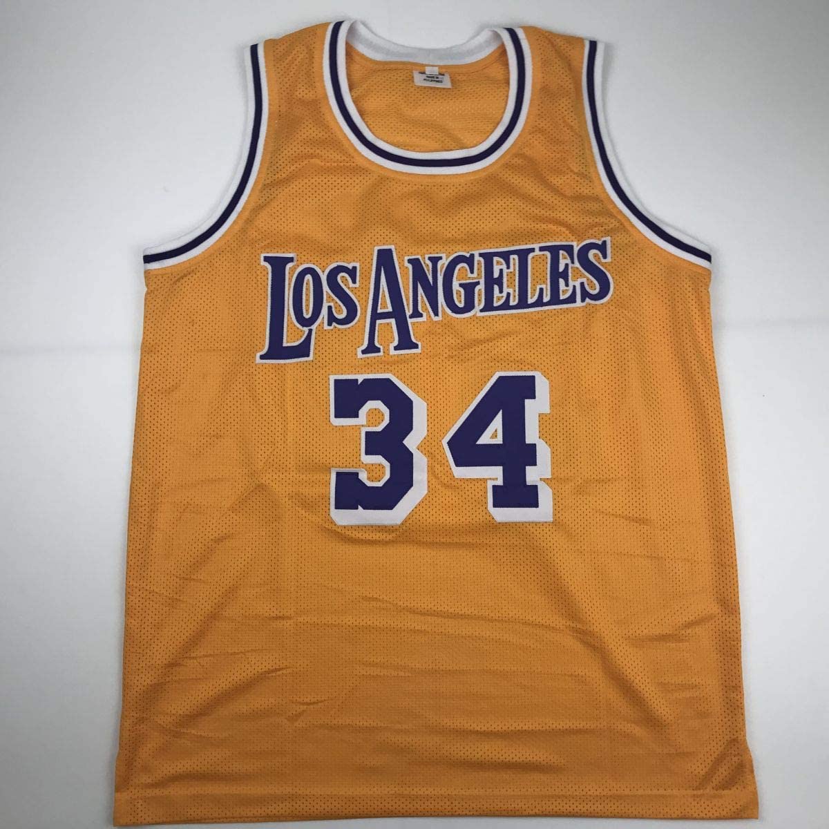 autographed-signed-shaquille-shaq-oneal-los-angeles-la-yellow-basketball-jersey-beckett-bas-coa-1