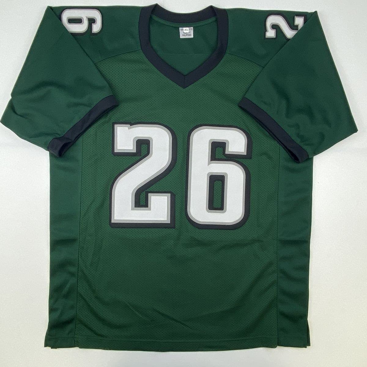 autographed-signed-miles-sanders-philadelphia-green-football-jersey-jsa-coa