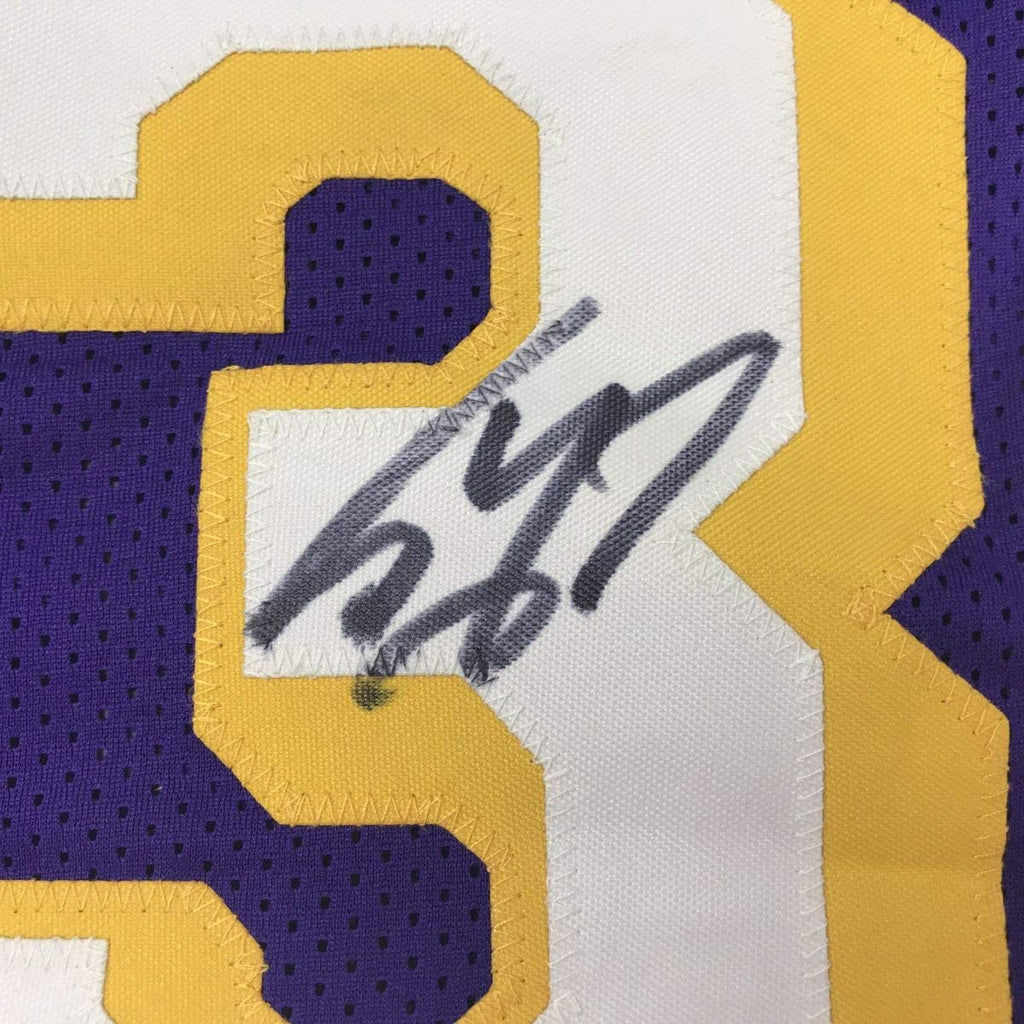 autographed-signed-shaquille-shaq-oneal-los-angeles-la-purple-basketball-jersey-beckett-bas-coa