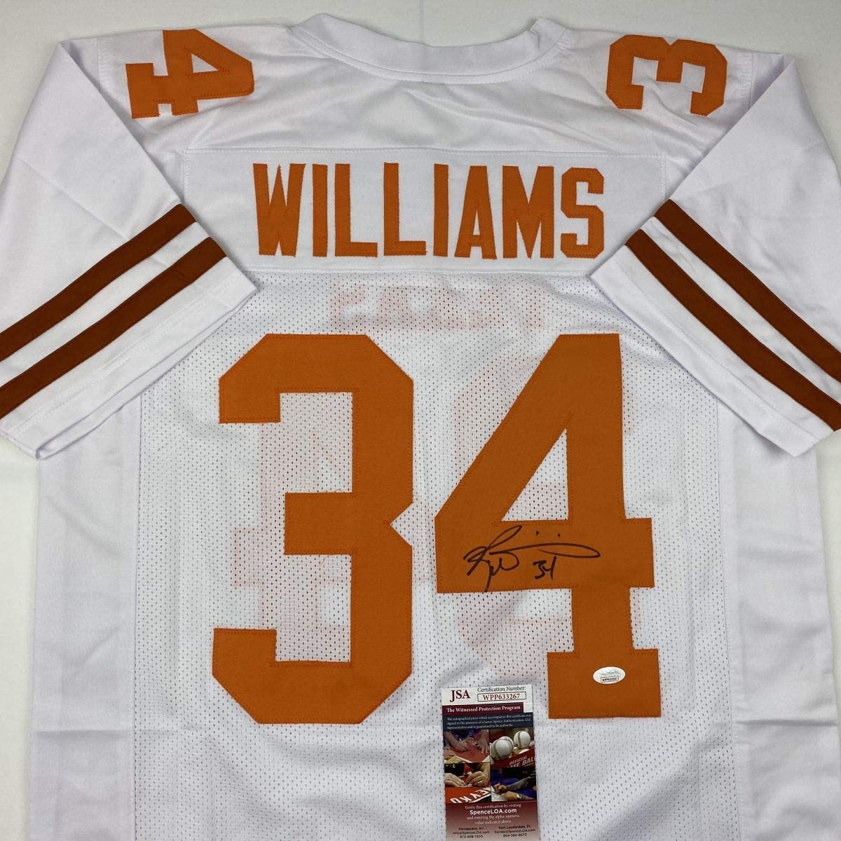 autographed-signed-ricky-williams-texas-white-college-football-jersey-jsa-coa