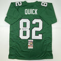 autographed-signed-mike-quick-philadelphia-kelly-green-football-jersey-jsa-coa