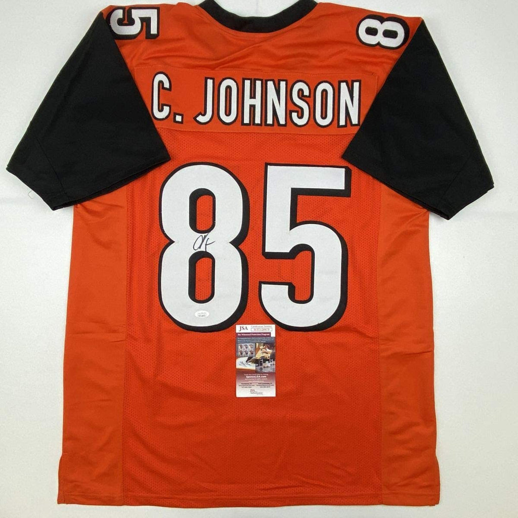 autographed-signed-chad-johnson-ochocinco-cincinnati-orange-football-jersey-jsa-coa
