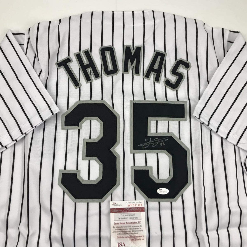 autographed-signed-frank-thomas-chicago-pinstripe-baseball-jersey-jsa-coa