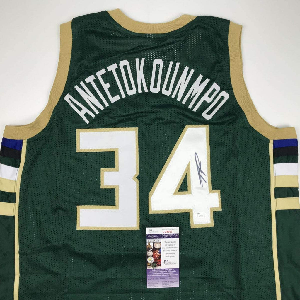 autographed-signed-giannis-antetokounmpo-milwaukee-green-custom-basketball-jersey-jsa-coa