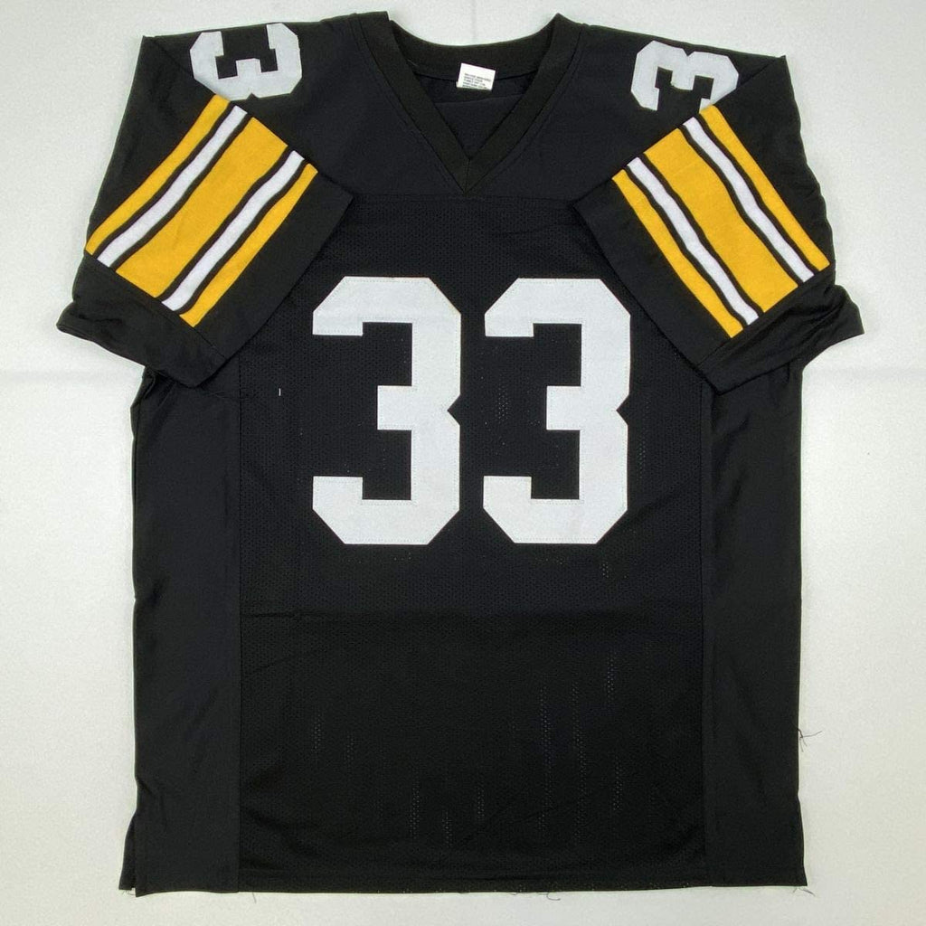 autographed-signed-merril-hoge-pittsburgh-black-football-jersey-jsa-coa
