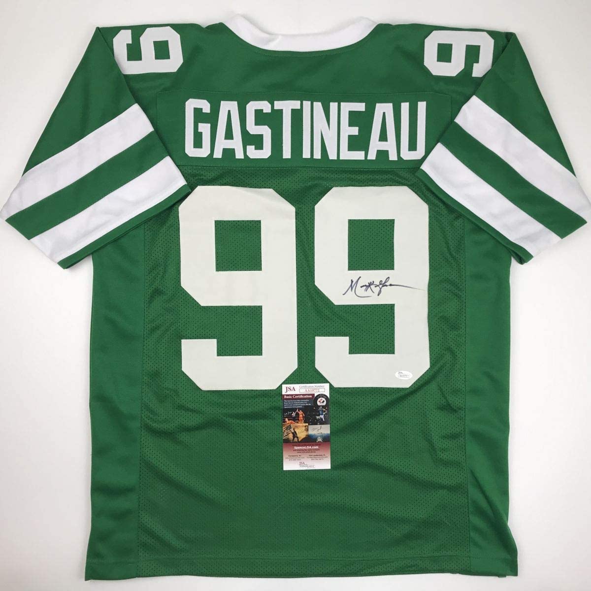 autographed-signed-mark-gastineau-new-york-green-football-jersey-jsa-coa