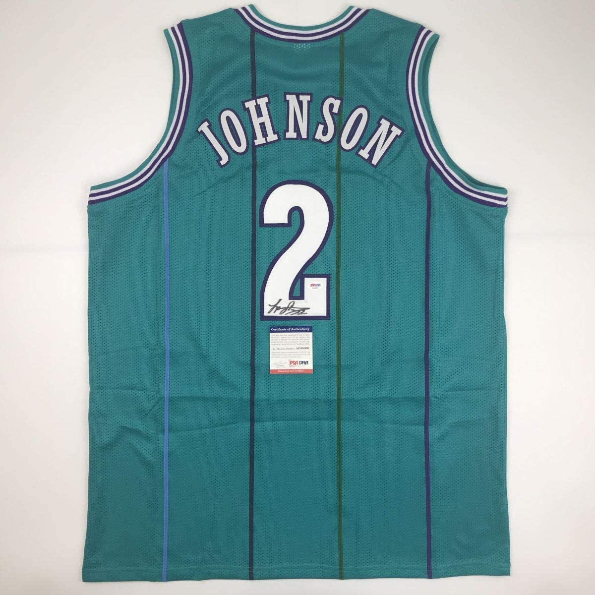 autographed-signed-larry-johnson-charlotte-teal-basketball-jersey-psa-dna-coa