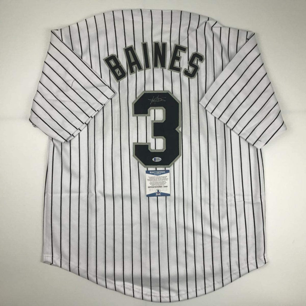 autographed-signed-harold-baines-chicago-pinstripe-baseball-jersey-beckett-bas-coa