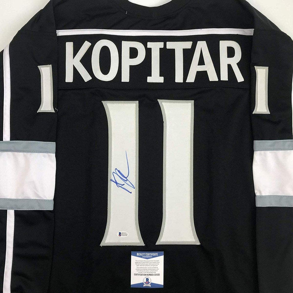 autographed-signed-anze-kopitar-los-angeles-la-black-hockey-jersey-beckett-bas-coa