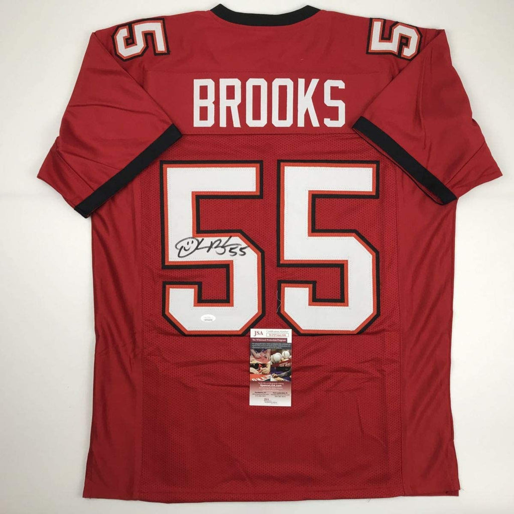 autographed-signed-derrick-brooks-tampa-bay-red-football-jersey-jsa-coa