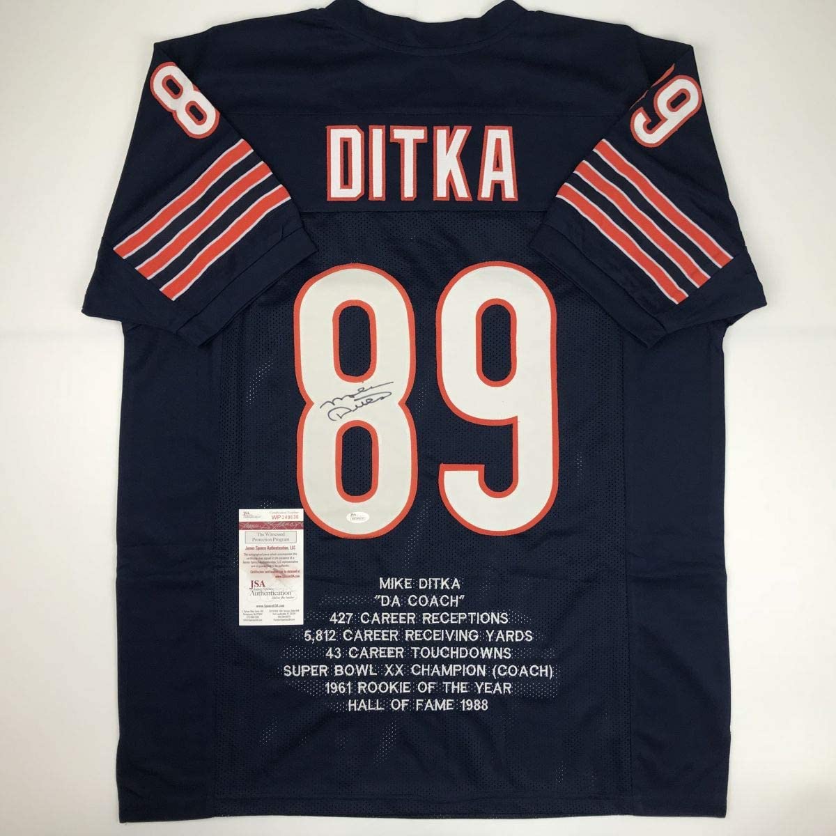 autographed-signed-mike-ditka-chicago-blue-stat-football-jersey-jsa-coa