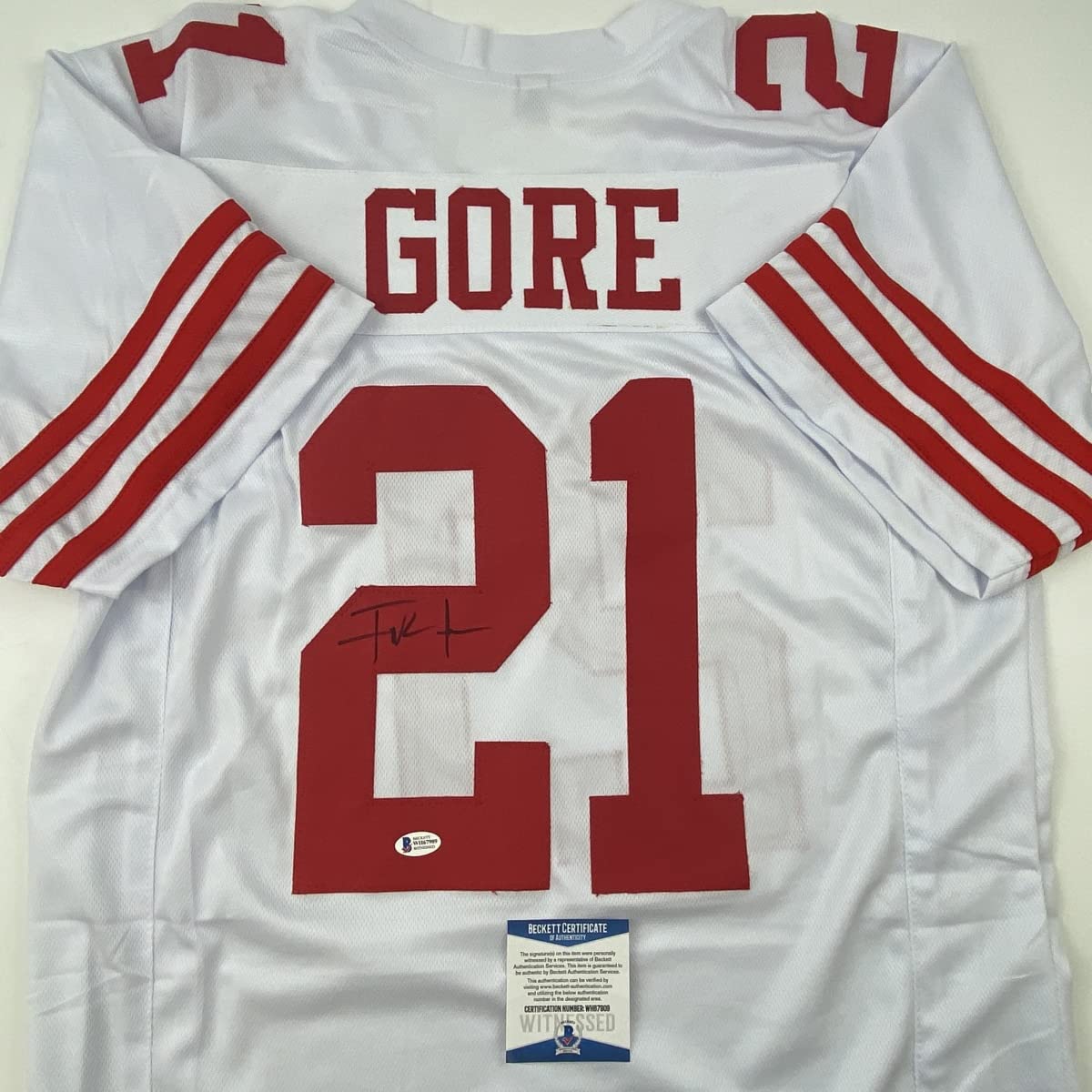 autographed-signed-frank-gore-san-francisco-white-football-jersey-beckett-bas-coa
