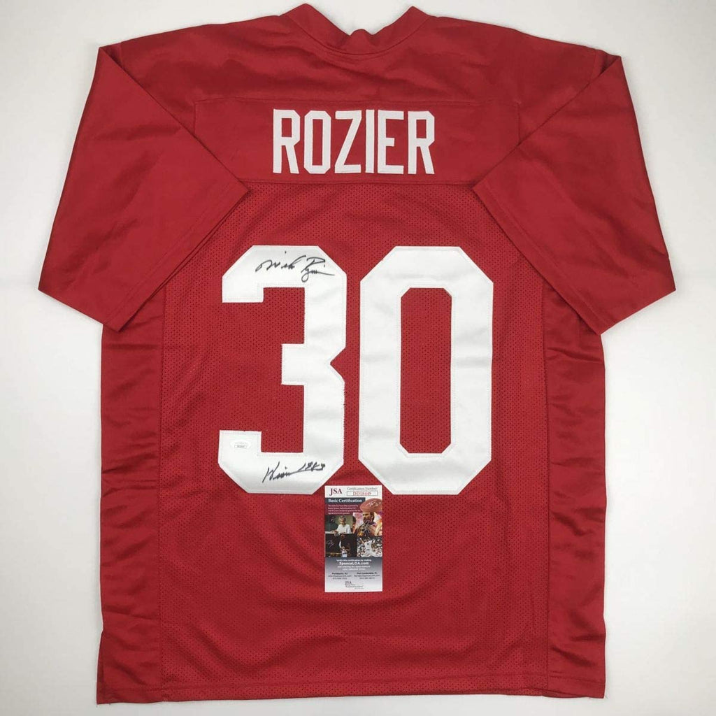 autographed-signed-mike-rozier-heisman-1983-nebraska-red-college-football-jersey-jsa-coa