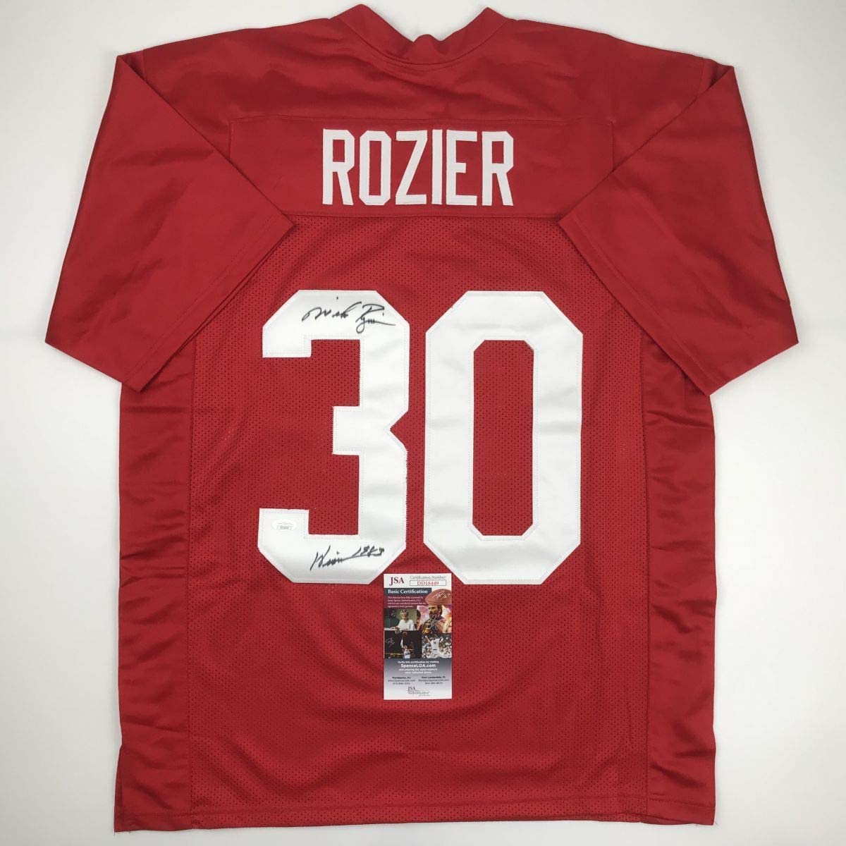 autographed-signed-mike-rozier-heisman-1983-nebraska-red-college-football-jersey-jsa-coa