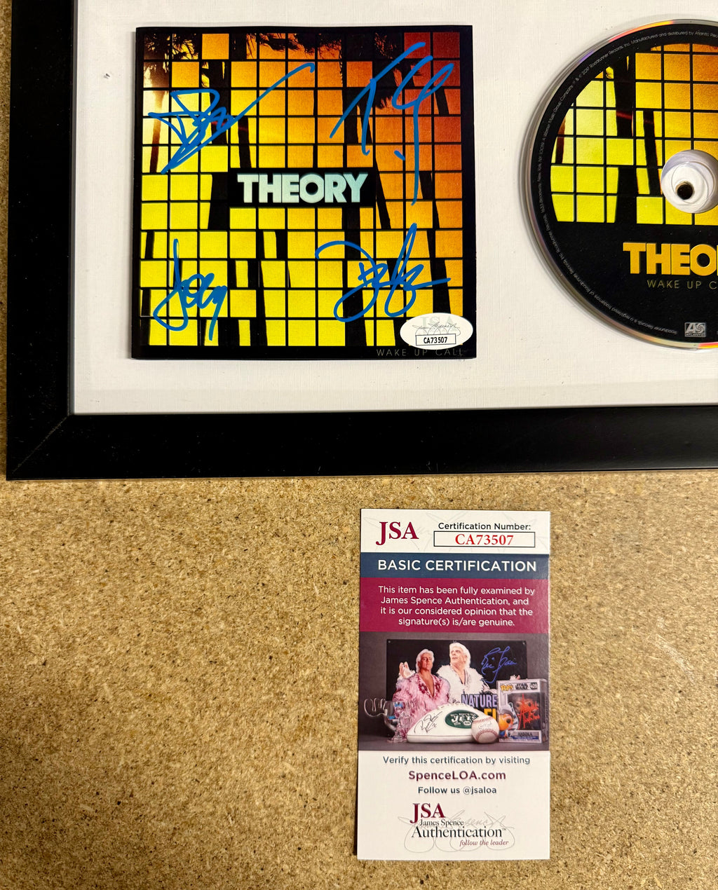 Theory Of A Deadman Complete Band Signed “Wake Up Call” (2017) Framed CD With JSA COA