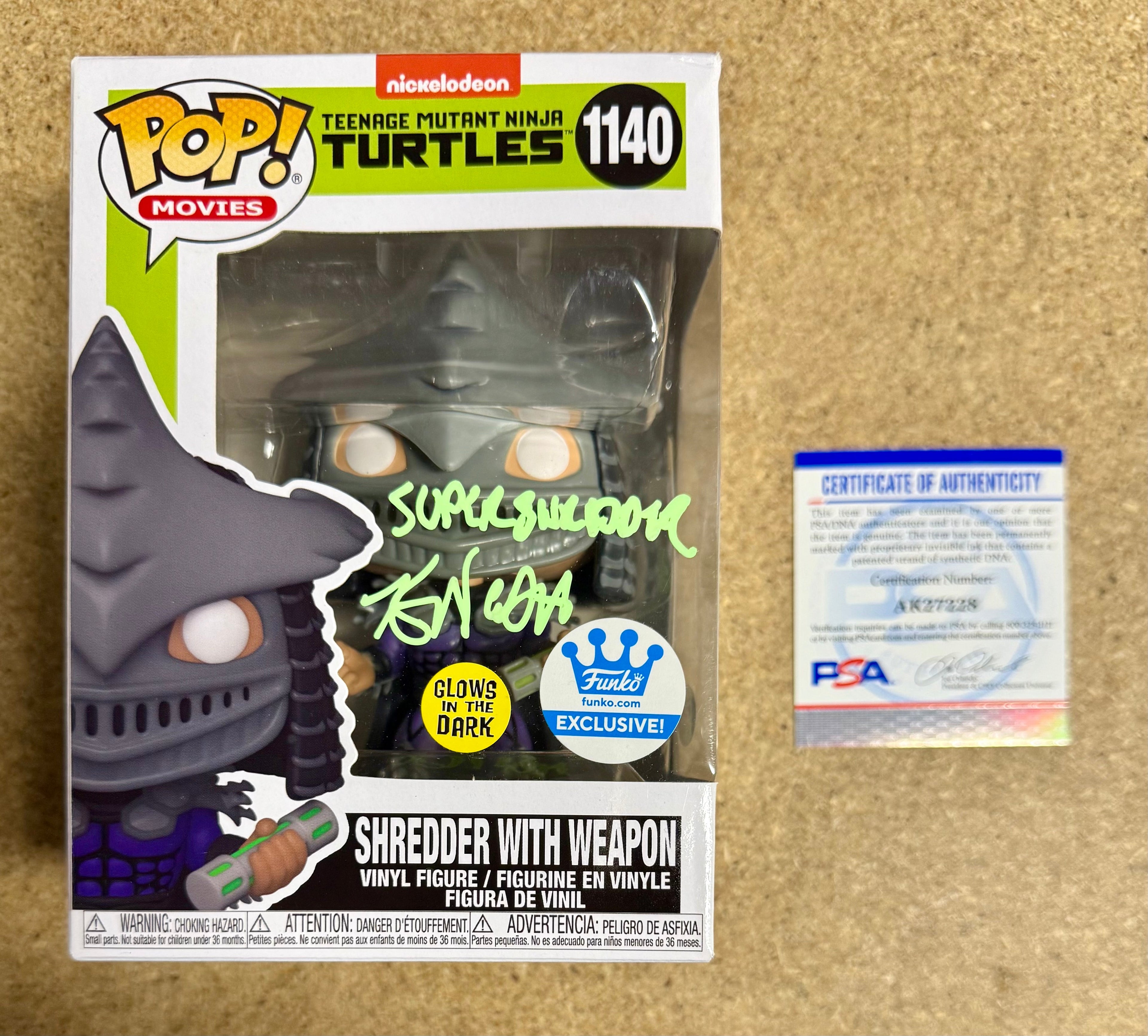 Kevin Nash Signed Shredder Glow Funko Pop! #1140 Ninja Turtles Exclusive With PSA COA