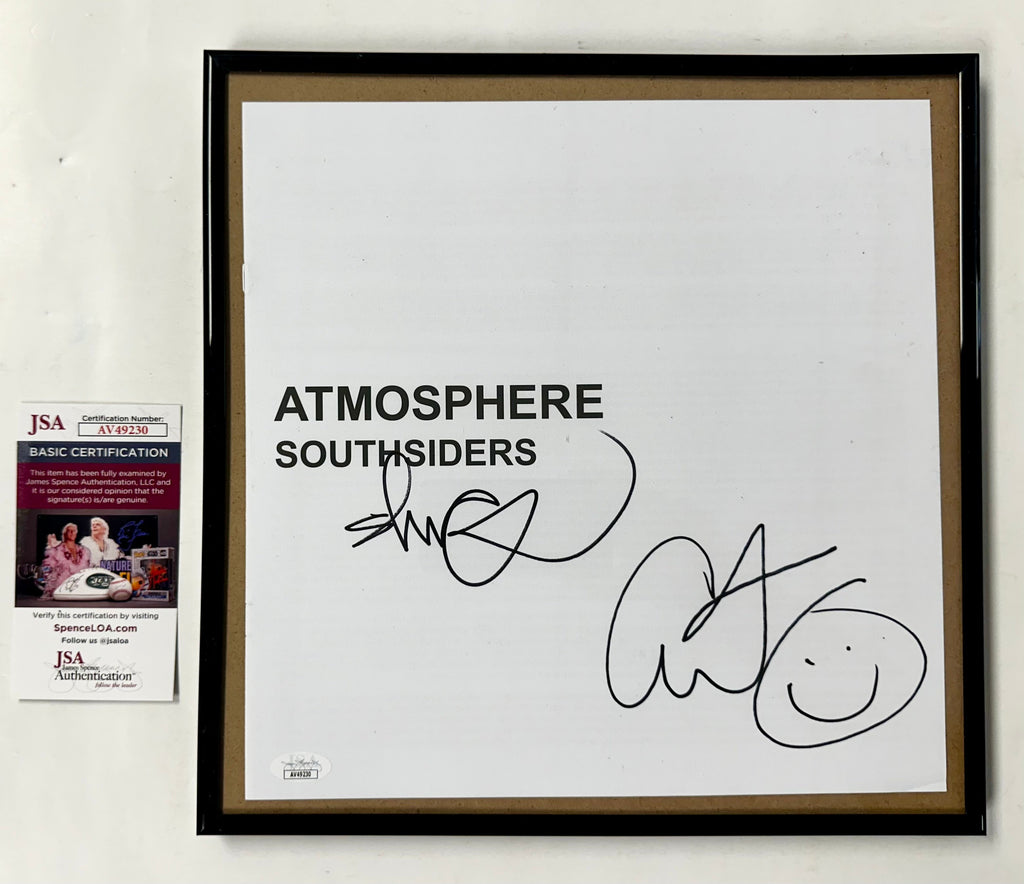 atmosphere-slug-ant-signed-framed-southsiders-vinyl-insert-with-jsa-coa