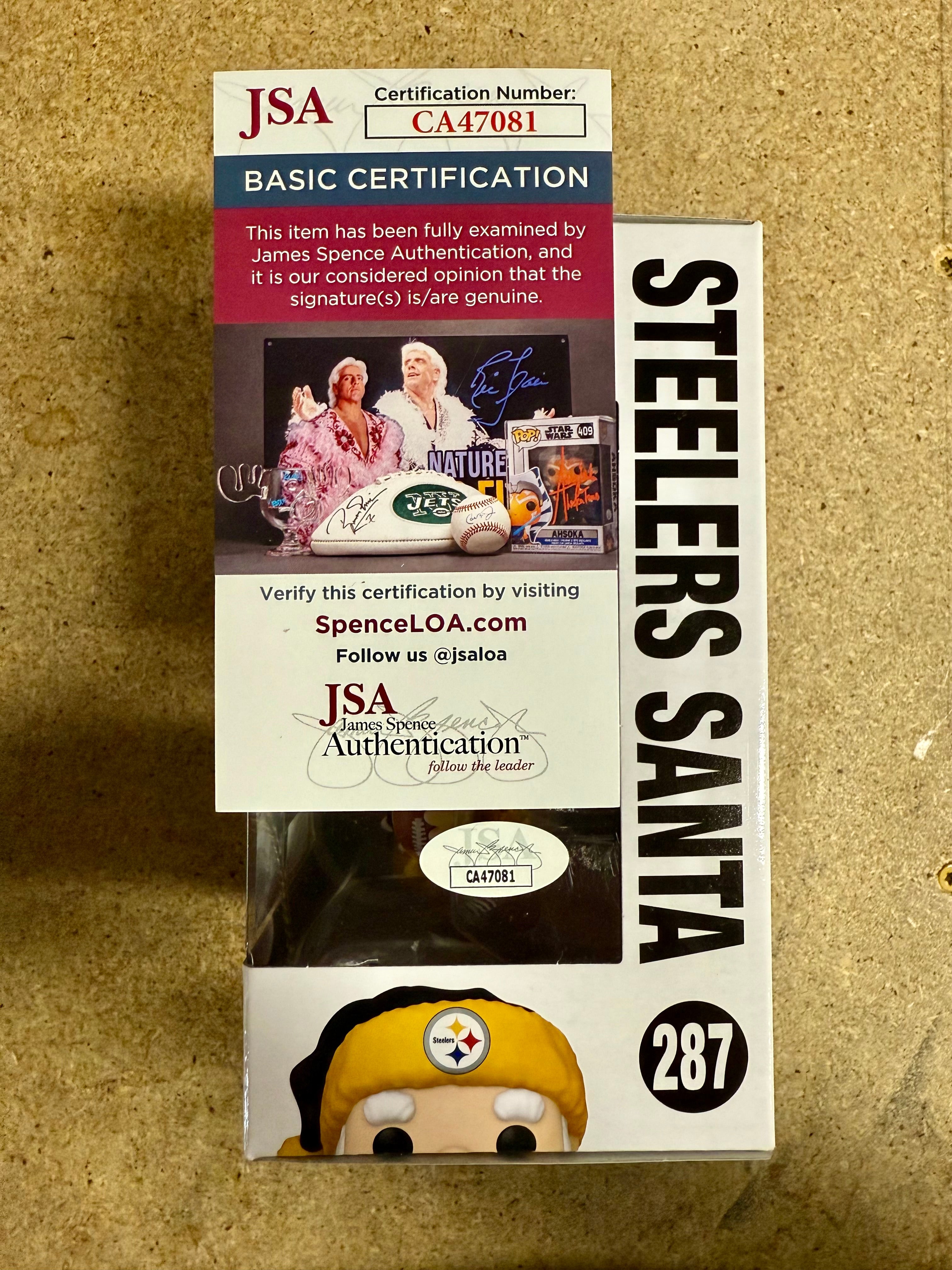 Pat Freiermuth Signed NFL Pittsburgh Steelers Santa Funko Pop! #287 With JSA COA
