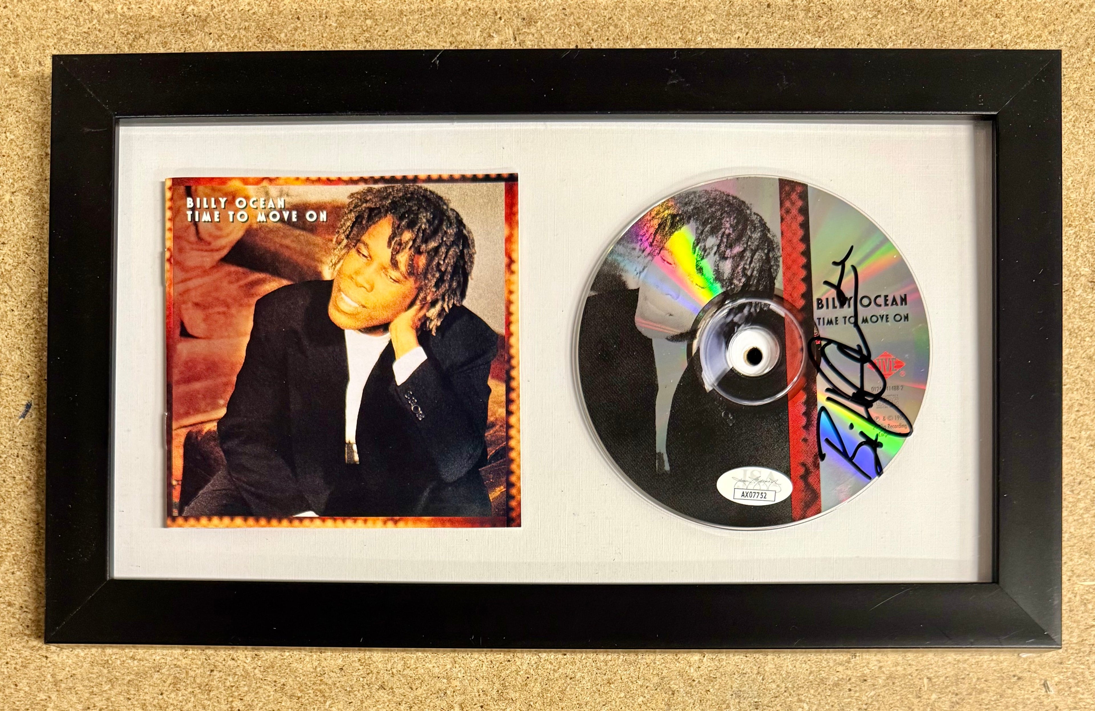 billy-ocean-framed-signed-time-to-move-on-1993-cd-booklet-jsa-coa