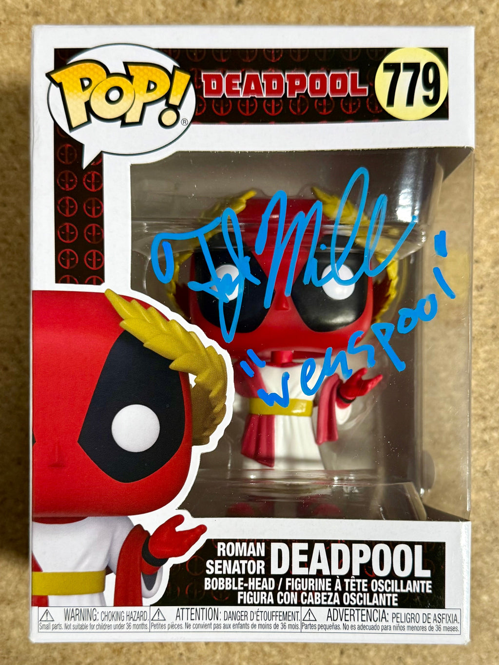 TJ Miller “Weasel” Signed Roman Senator Deadpool Funko Pop #779 With JSA COA