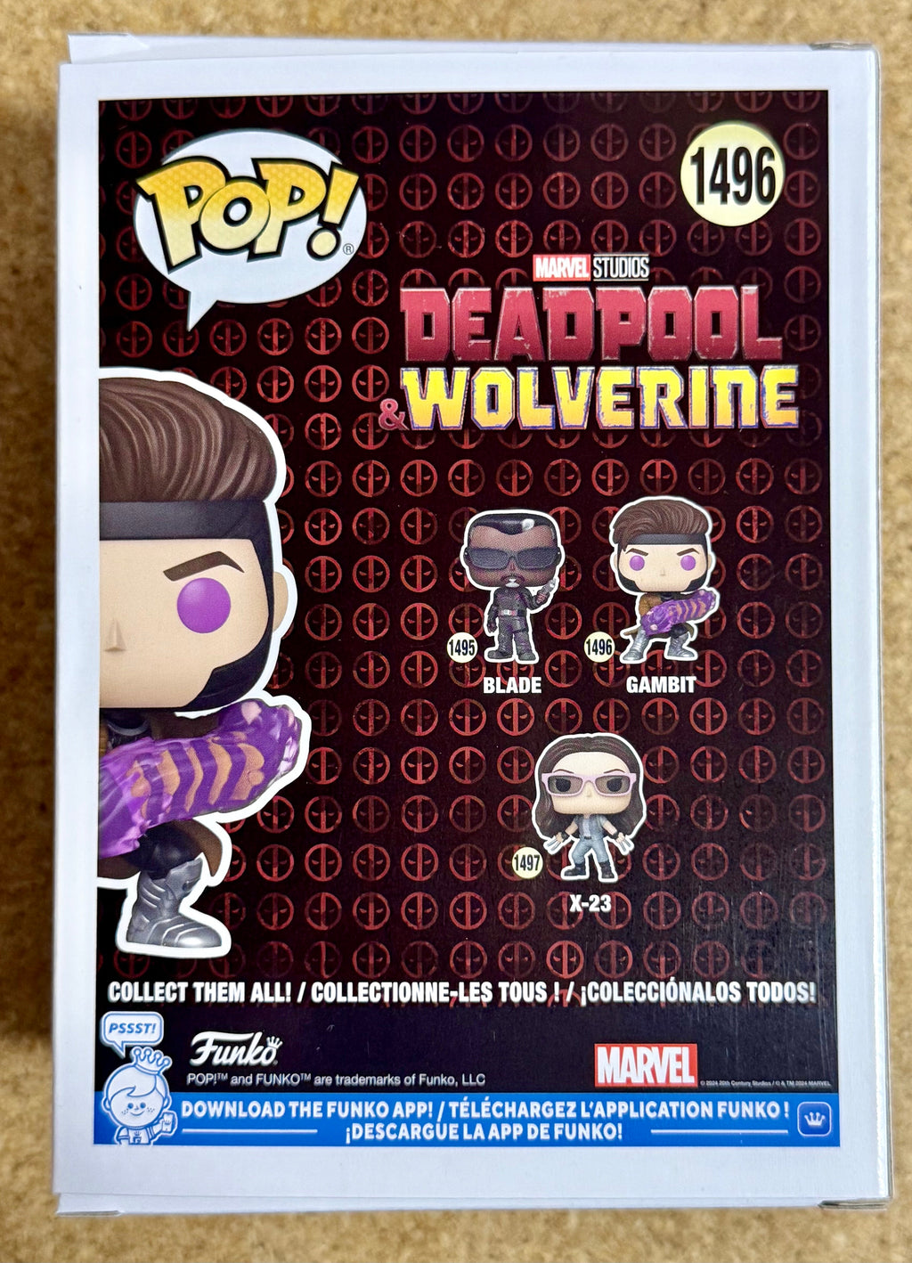 Funko Pop! Marvel Gambit With Cards #1496 MCU Deadpool & Wolverine 2024