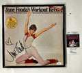 actress-jane-fonda-autographed-signed-framed-workout-record-with-jsa-coa