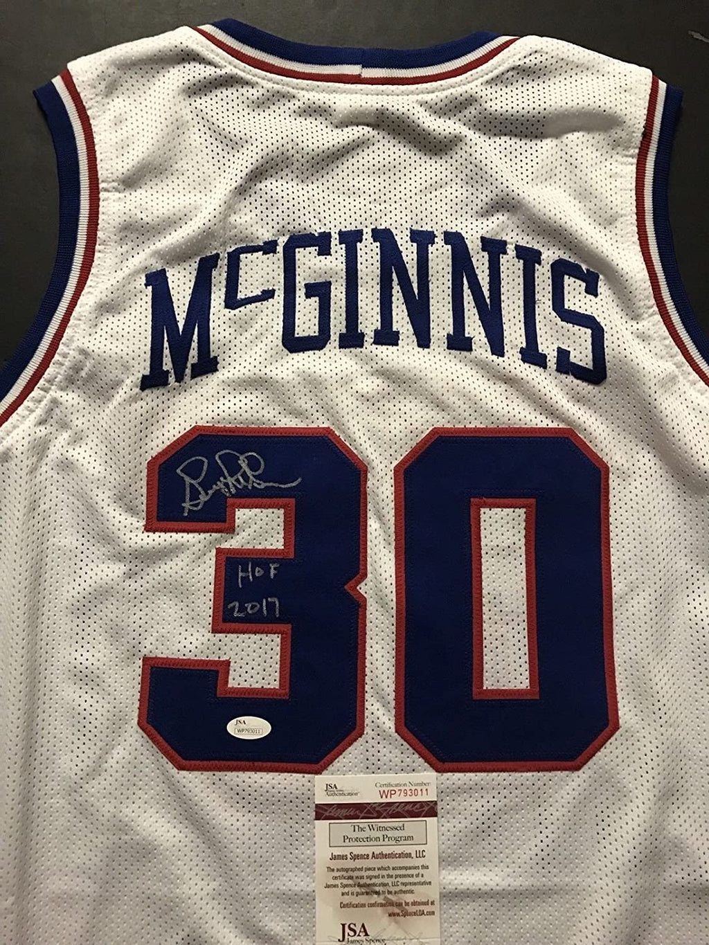 autographed-signed-george-mcginnis-hof-17-philadelphia-white-basketball-jersey-jsa-coa