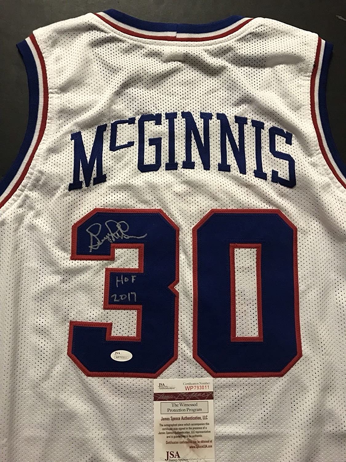 autographed-signed-george-mcginnis-hof-17-philadelphia-white-basketball-jersey-jsa-coa