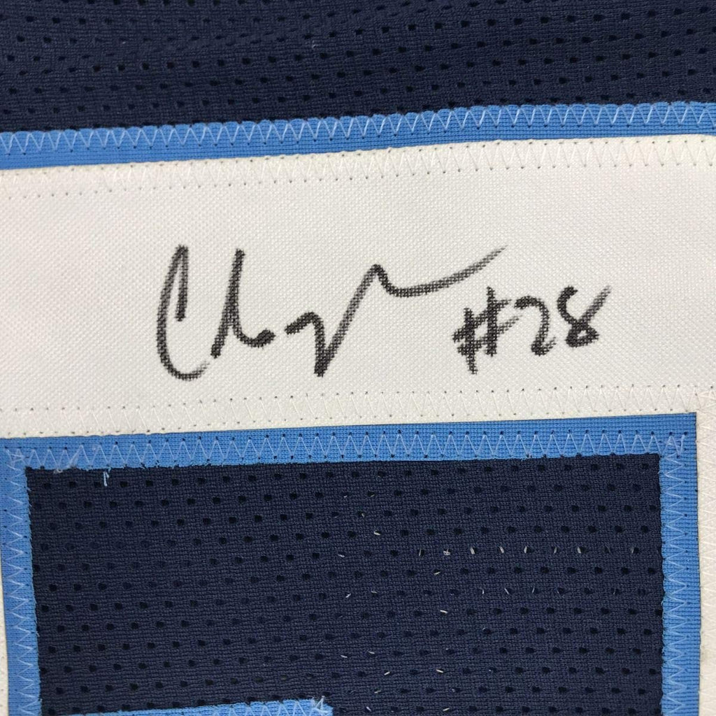 autographed-signed-chris-johnson-tennessee-dark-blue-football-jersey-jsa-coa