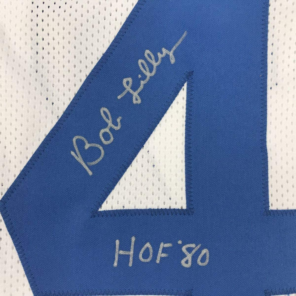 autographed-signed-bob-lilly-hof-80-dallas-white-football-jersey-jsa-coa