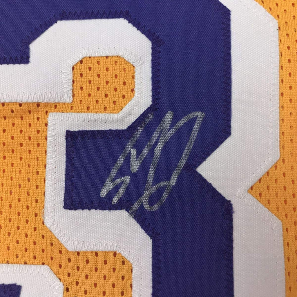 autographed-signed-shaquille-shaq-oneal-los-angeles-la-yellow-basketball-jersey-beckett-bas-coa-1