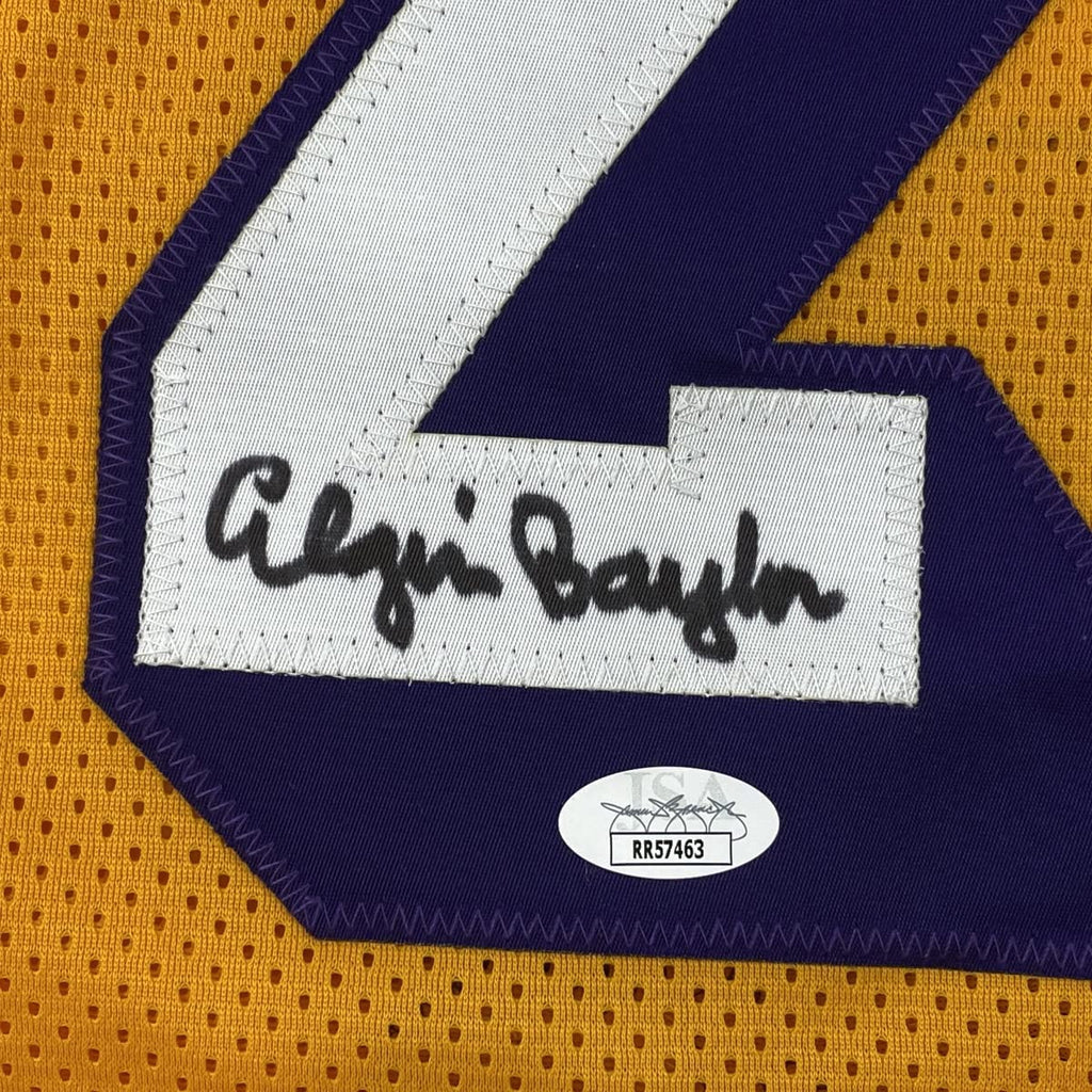 autographed-signed-elgin-baylor-los-angeles-la-yellow-basketball-jersey-jsa-coa