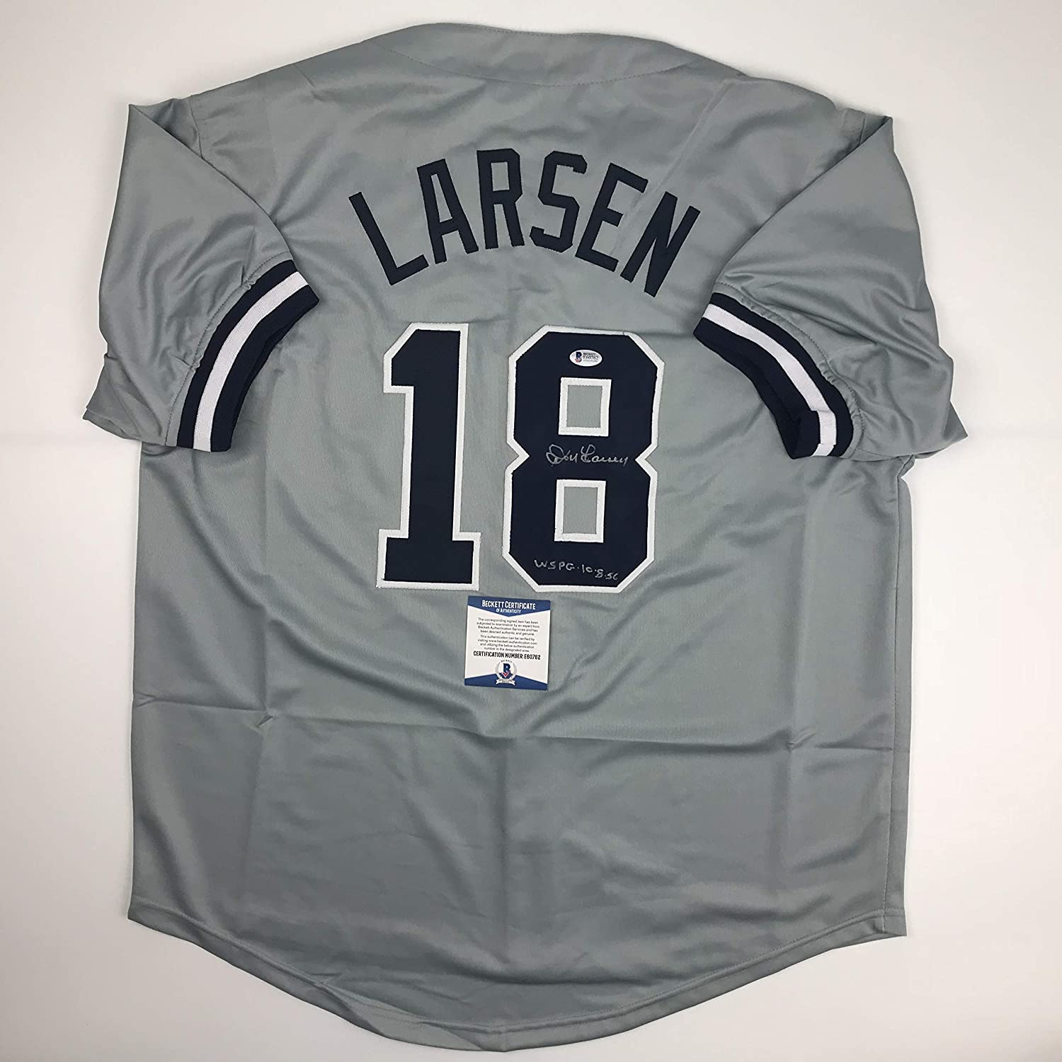 autographed-signed-don-larsen-ws-pg-10-8-56-new-york-grey-baseball-jersey-beckett-bas-coa