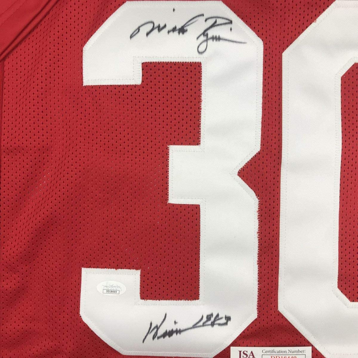 autographed-signed-mike-rozier-heisman-1983-nebraska-red-college-football-jersey-jsa-coa