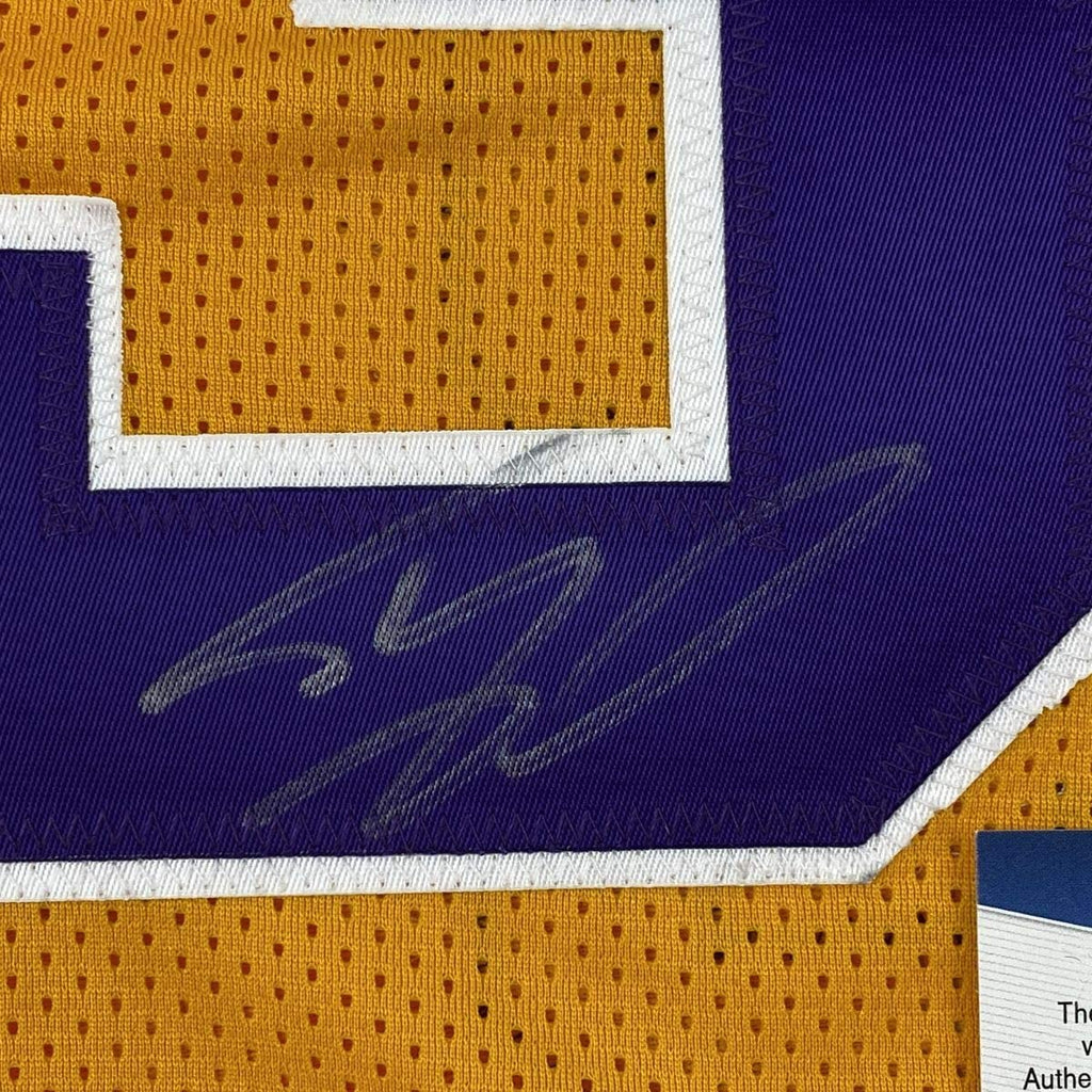 autographed-signed-shaquille-shaq-oneal-lsu-yellow-basketball-jersey-beckett-bas-coa