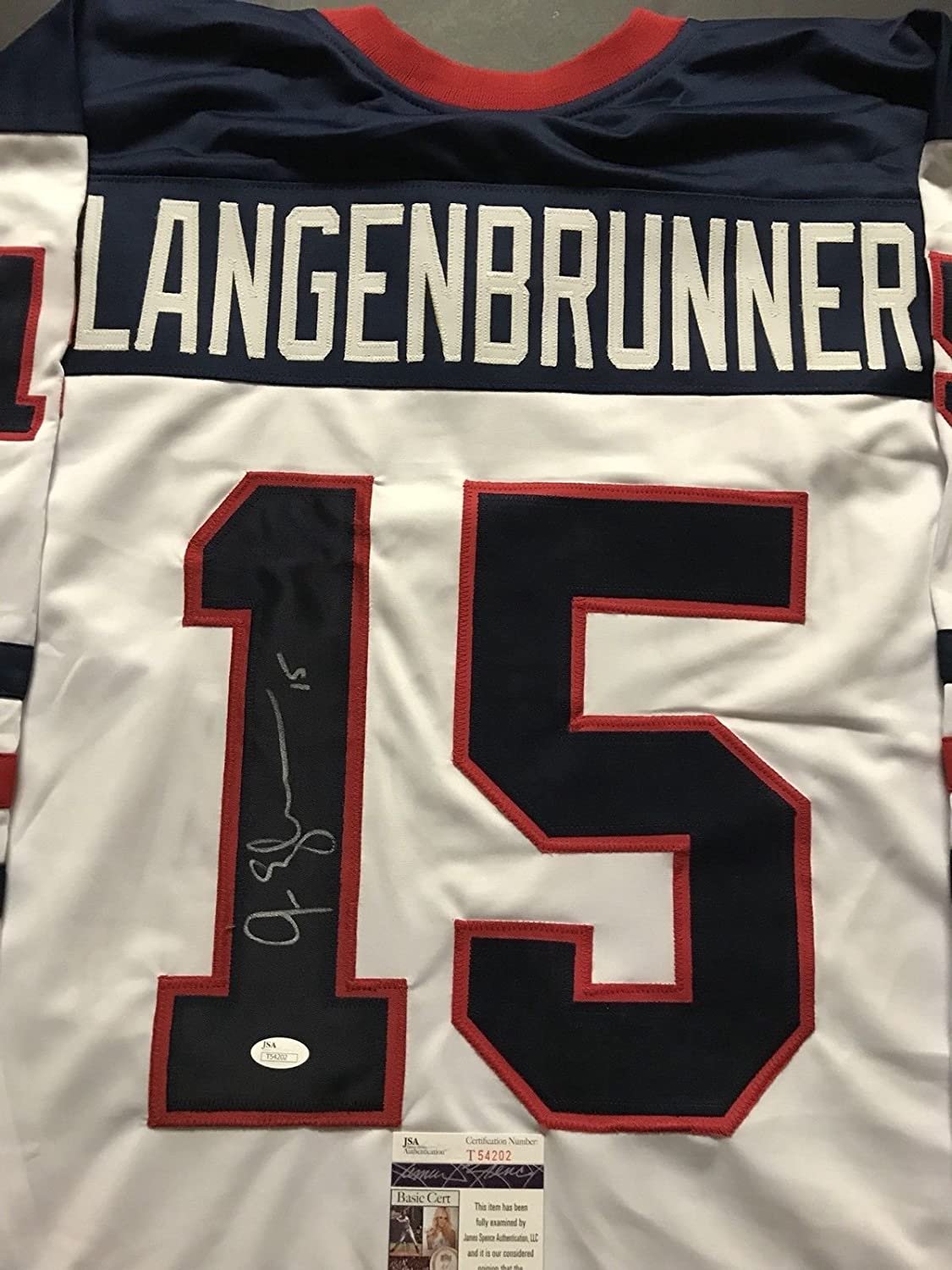 autographed-signed-jamie-langenbrunner-team-usa-united-states-white-hockey-jersey-jsa-coa
