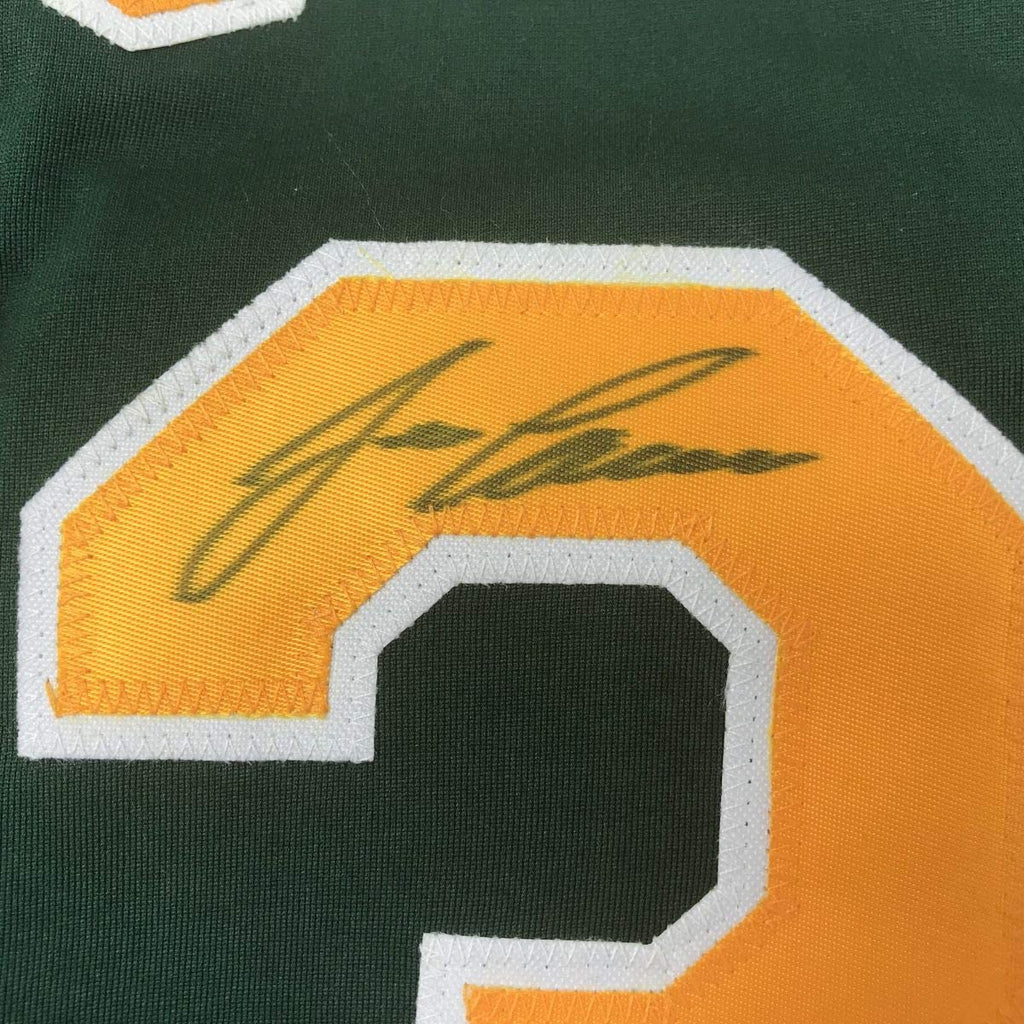 autographed-signed-jose-canseco-oakland-dark-green-baseball-jersey-jsa-coa
