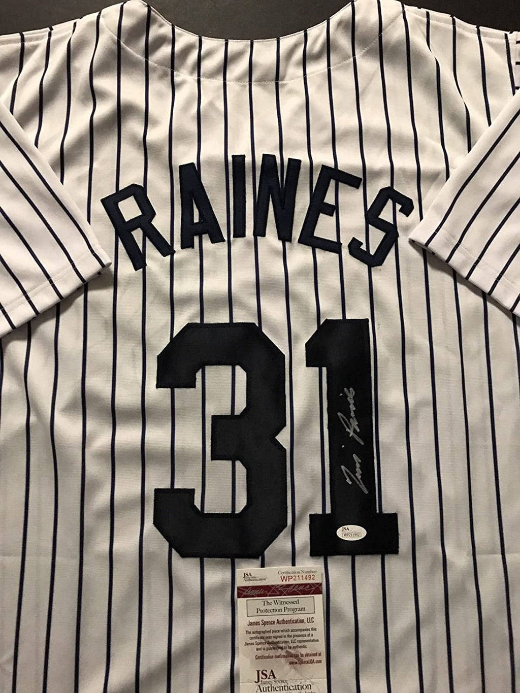 autographed-signed-tim-raines-new-york-pinstripe-baseball-jersey-jsa-coa