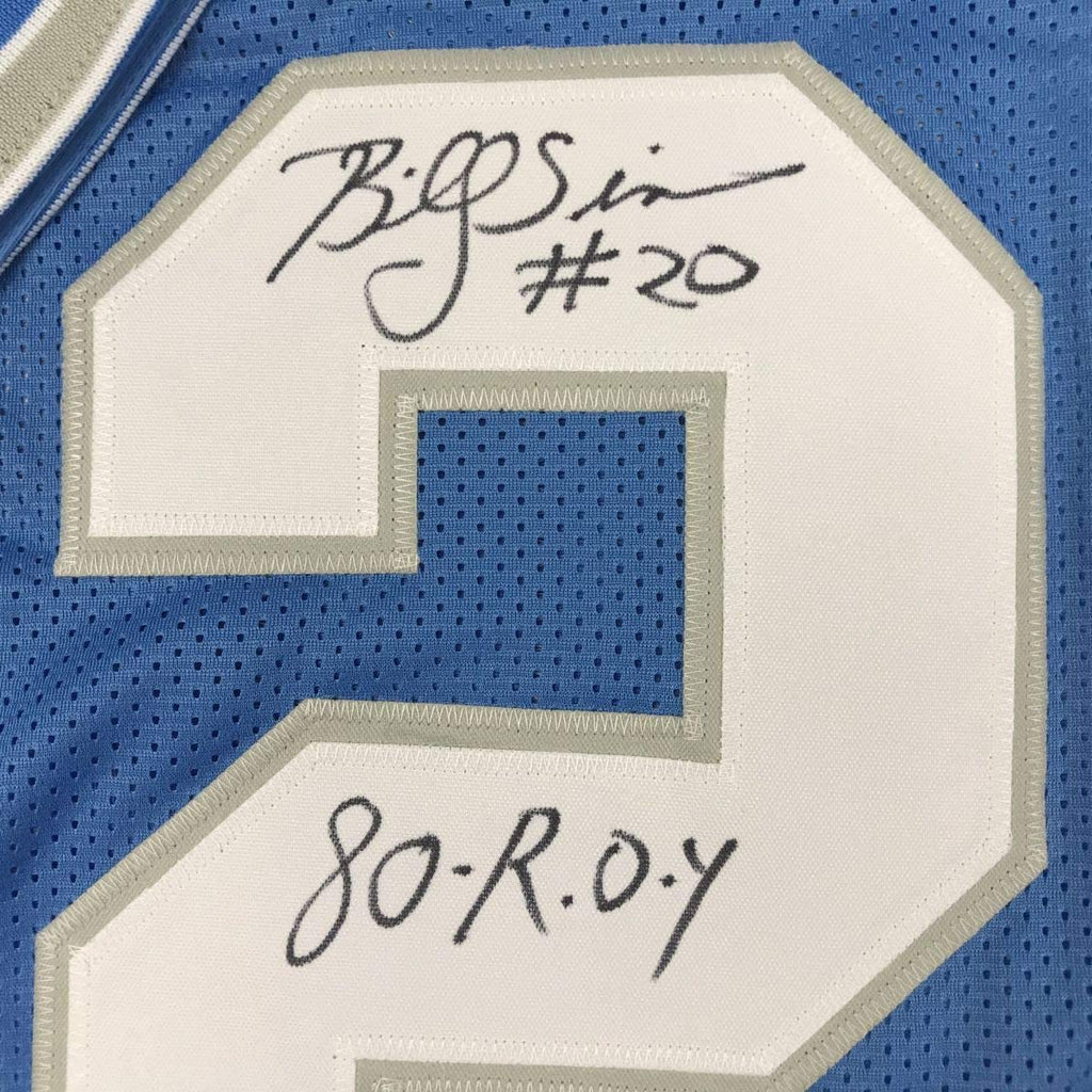 autographed-signed-billy-sims-80-roy-detroit-blue-football-jersey-jsa-coa