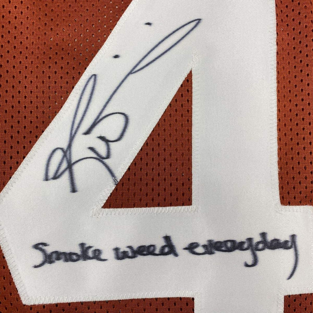 autographed-signed-ricky-williams-smoke-weed-everyday-inscription-texas-orange-college-football-jersey-jsa-coa