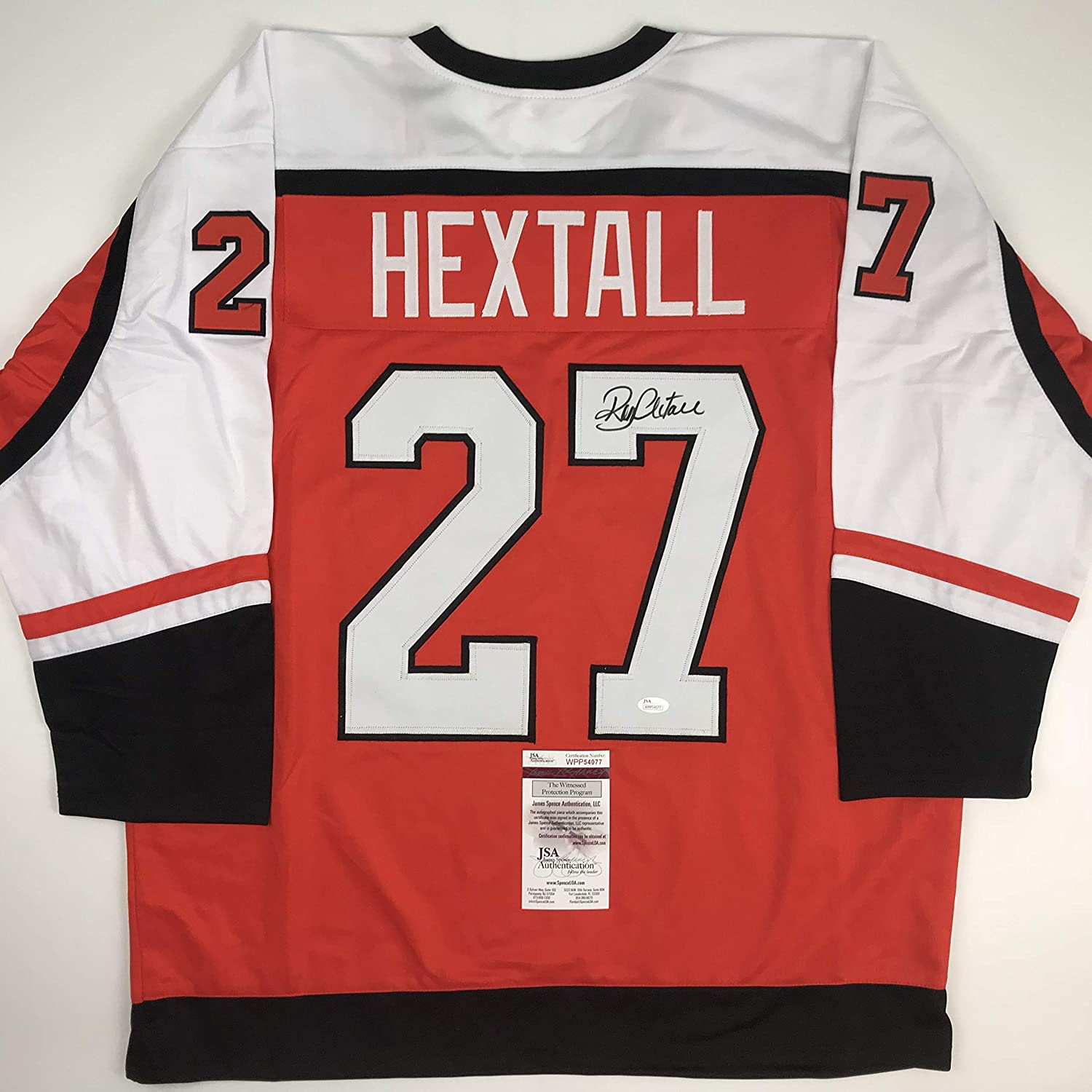 autographed-signed-ron-hextall-philadelphia-orange-hockey-jersey-jsa-coa