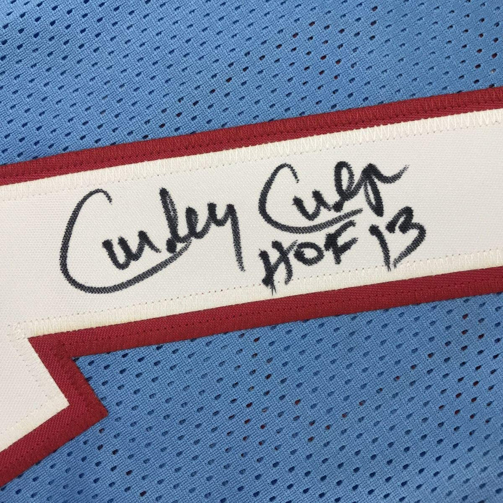 autographed-signed-curley-culp-hof-13-houston-blue-football-jersey-jsa-coa