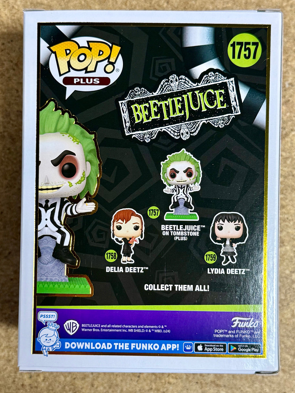 Funko Pop! Plus Movies Beetlejuice On Tombstone #1757 Beetlejuice 2024