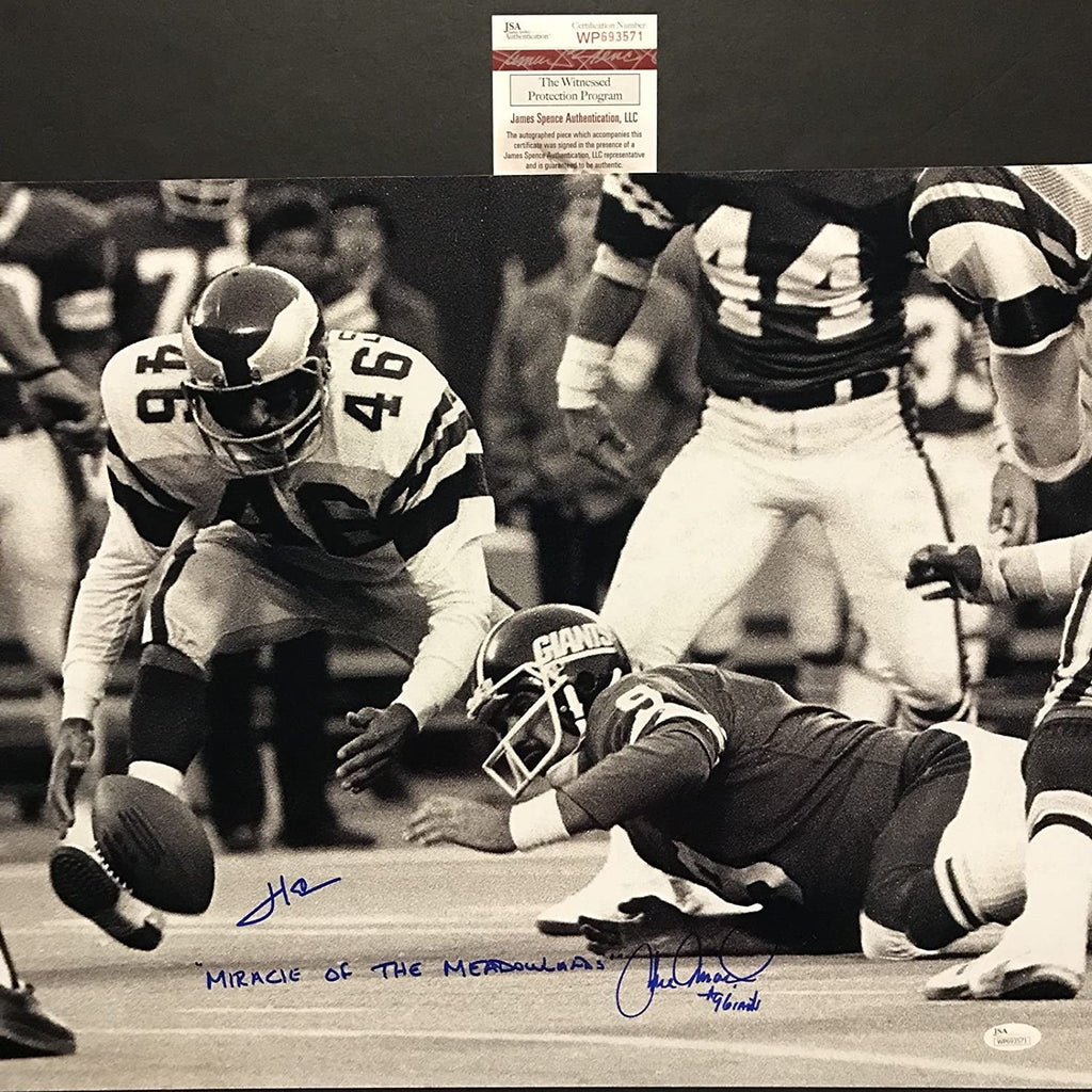 autographed-signed-herm-edwards-joe-pisarcik-inscribed-miracle-at-the-meadowlands-16x20-football-photo-jsa-coa
